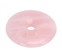 Pendentif Rond en Forme de Beignet en Pierre de Cristal Rose avec éclat Naturel pour Hommes et Femmes, Joli Cadeau pour Noël, la Saint-Valentin, la Fête des Mères, la Fête des