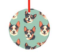 Pendentif rond en verre imprimé avatars animaux - élégant arbre de Noël suspendu ornement pour vacances, maison, bureau, Noël