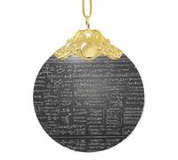 Pendentif rond en verre imprimé physique pour sapin de Noël avec boucle en métal