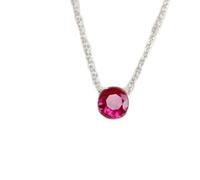 Pendentif rond facetté en rubis naturel rose de 7 mm, collier rond en argent sterling 925 avec chaîne en câble de 45 cm, amour, passion, énergie, force, vitalité, cadeau pour femme &|gmpd_0530