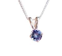 Pendentif rond lisse bleu tanzanite naturelle de 5 mm, collier rond en argent sterling 925 avec chaîne câble de 45 cm, transformation, intuition, conscience supérieure, spiritualité | gmpd_0362