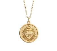 Pendentif Sacré-Cœur en argent sterling 925 plaqué or | LK_NLC_01519 | Un bijou simple et délicat un cadeau raffiné pour elle au quotidien avec une chaîne en argent de 45 cm.