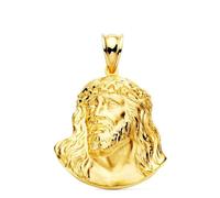 Pendentif Saint Christ en or 9 carats avec une face creuse de 27 mm en relief