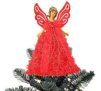 pendentif sapin de Noël, ange en tissu, ange, pendentif arbre de Noël, ange pendentif arbre de Noël avec ailes argentées pour décorations de Noël