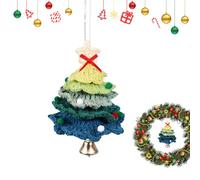 Pendentif Sapin de Noël au Crochet - Ornements de Noël Faits Main avec Clochette,Décoration Festive pour Cheminée, Bureau, Bibliothèque et Salon