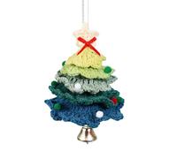 Pendentif Sapin de Noël au Crochet - Ornements De Sapin De Noël Tricotés Main avec Clochette | Décoration Maison, Centre de Table pour Appui de Fenêtre Chambre Salon Bibliothèque