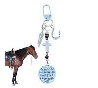 Pendentif selle boucle de sécurité cheval porte-clés western | Porte-clés western à pompons pour maris, petits amis, hommes, femmes, elle, lui, cavaliers, amateurs de chevaux