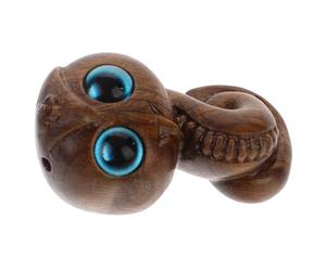 Pendentif Serpent en Bois Sculpté à Main, Décoration Artistique Élégante | Memento Année du Serpent, Peut Servir de Dragonne pour Téléphone, Usage Maison Chambre