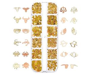 Pendentif signe du zodiaque douze constellations alliage dos plat clous accessoires ornement fabrication de bijoux accessoires et accessoires charms pour femme accessoires fermoir