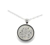 Pendentif solide 1936 porte-bonheur 6 pence 89e anniversaire plus une chaîne en argent sterling de 45,7 cm SLV, taille unique, argent, autre type de fermoir