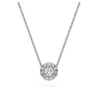 Pendentif solitaire halo Eternity, Diamants de synthèse 0,23 ct tw, Forme ronde, Argent sterling OS