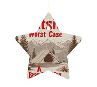 Pendentif Sortez, Au Pire Un Ours Vous Tuera. Ornements Porcelaine Noël Décoration pour Maison Bureau Magasins