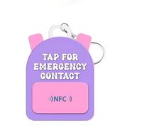Pendentif SOS pour sac à dos personnalisé, pendentif de cartable d'urgence pour enfants avec gravure et NFC, étiquette d'identification de sécurité, vous pouvez saisir un nom, un numéro de téléphone