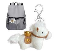 Pendentif souvenir de 4 pouces - Porte-clés animal mignon | Porte-clés portefeuille élégant pour amoureux, femmes et hommes, pendentif sac à dos, cadeau pour travail, école, voyage, quotidien, Blanc