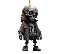 Pendentif statue squelette - Décoration de voiture en acrylique | Accessoires de rétroviseur de voiture | Pendentif balançoire effrayant | Squelette | Décoration d'intérieur de voiture