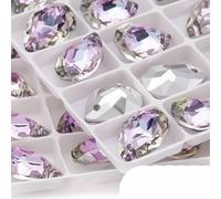 Pendentif strass 6x9/8x12/11x16mm, accessoires de bijoux en cristal, pierre strass pour la fabrication de boucles d'oreilles et de bracelets, lumière Vitrail, 6x9mm, 10 pièces, 1 sac