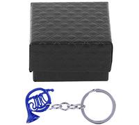 Pendentif Suspendu Porte-clés Bleu Corne française Porte-clés Belle Bague Porte-clés Instrument de Musique Porte-clés Artisanat Ornements pour Sac Anneau téléphone Charme(Blue French Horn Keychain)