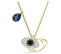 Swarovski Pendentif Symbolica, Œil porte-bonheur, Bleu, Placage de ton or
