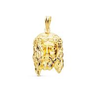 Pendentif tête Pendentif du Christ en or 9 carats avec gravure de 23 mm. Gravure incluse dans le prix - Personnalisable - GRAVURE INCLUSE DANS LE PRIX