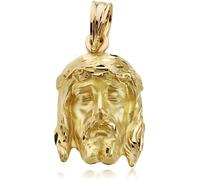 Pendentif tête Visage en or 18k Christ Bonne mort 19mm. [AA7391]
