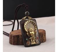 Pendentif thangka, Collier Thangka en bois de santal noir, 30 modèles, style ethnique, fait à la main, pendentif éléphant, dieu Bagua, marque Toem, exotique(22)