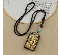 Pendentif thangka, Collier Thangka en bois de santal noir, 30 modèles, style ethnique, fait à la main, pendentif éléphant, dieu Bagua, marque Toem, exotique(30)