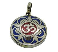 Pendentif tibétain turquoise corail Lapis Om fait main du Népal