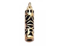 Pendentif Tiki Polynésien "Sagesse" En Plaqué Or 18 Carats & Onyx - Mixte