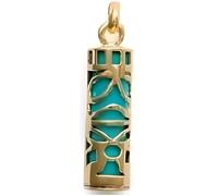 PENDENTIF TIKI SAGESSE Turquoise Plaqué OR