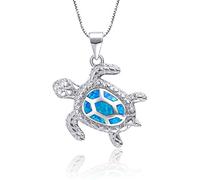 Pendentif tortue de mer opale bleue en argent sterling bijoux pour femmes cadeaux