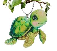 Pendentif Tortue Pour Voiture,Ornement De Figurine Mignon En Dessin Animé 2D De Tortues De Mer,Accessoires Auto En Acrylique, Décoration De Rétroviseur Ajustable | Pour Camion, Maison