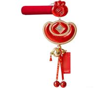 Pendentif traditionnel en forme de cheval du zodiaque pour le Nouvel An chinois 2026, décoration d'intérieur, tissus tricotés en polaire à suspendre avec symboles de fortune pour décoration de fête (C
