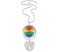 Pendentif transgenre bisexuels LGBT ailes d'ange rotatif collier bijoux