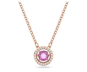 Pendentif Una, Taille ronde, Long, Violet, Doré à l’or rose 18 carats (750/1000) OS