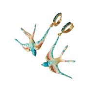 Pendentif unique en forme d'hirondelle délicate - Boucles d'oreilles robustes pour une utilisation durable - Boucles d'oreilles élégantes pour femme