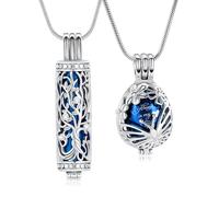 Pendentif urne funéraire arbre de vie pour homme et femme en acier inoxydable avec mini urnes creuses