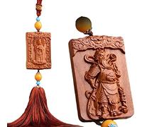 Pendentif Voiture, Peach Wood Car Key Pendant Taomubao Guan Gong Entry Exit Safety