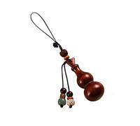 Pendentif Voiture, Wooden Gourd Keychain Retro Pendant for Keys and Mobile Phone(A)
