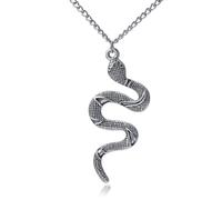 Pendentif « Year of the Snake » - Collier plastron avec pendentif serpent élégant | Breloque serpent dorée et argentée pour la prospérité, la chance et la force | Cadeau élégant pour homme et femme
