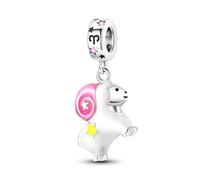 Pendentif zodiaque phosphorescent pour anniversaire, date de naissance, signe astrologique, constellation, en argent sterling 925, compatible avec les bracelets à breloques Pandora Moments, 4mm Hole