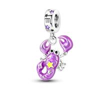 Pendentif zodiaque phosphorescent pour anniversaire, date de naissance, signe astrologique, constellation, en argent sterling 925, compatible avec les bracelets à breloques Pandora Moments, 4mm Hole