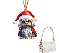 Pendentifs d'arbre de Noël en forme de chien, ornements pour sapin de Noël, en acrylique 2D en forme de chien, décorations de Noël mignonnes en forme de goutte en acrylique, décorations de sapin de