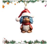 Pendentifs d'arbre de Noël en forme de chien, ornements pour sapin de Noël, en acrylique 2D en forme de chien, décorations de Noël mignonnes en forme de goutte en acrylique, décorations de sapin de
