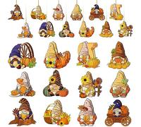 Pendentifs D'automne En Bois édition Spéciale, 24 Pièces Décoration Gnome Citrouille, Pendentif En Bois D'automne, Ornament Thanksgiving, Cadeau De Noël Unique - Décoration Naturelle Pour La Maison