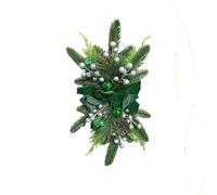 Pendentifs de couronne de Noël sans atmosphère lumineuse - Décoration d'escalier - Pour maison, porte, fenêtre, cadeau de fête (vert avec lumière)