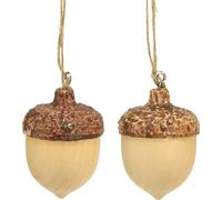 Pendentifs de gland Décoration d'automne Nature Marron 12 pièces 5,3x3,5cm Bricolage Couronne de porte Décoration de table