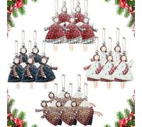 Pendentifs de Noël,20 Pièces Décoration de Noël,Pendentifs en Bois en Forme d'ange,Décorations pour Sapin de Noëls,Ornement Suspendu pour Arbre de Noëls,pour Accueil et Fête