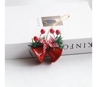 Pendentifs de Noël double trompette, décorations de Noël, décorations de Noël polyvalentes, cloches décoratives rétro à suspendre sur les portes (rouge)