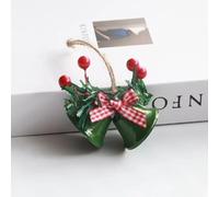 Pendentifs de Noël double trompette, décorations de Noël, décorations de Noël polyvalentes, cloches décoratives rétro à suspendre sur les portes (vert)