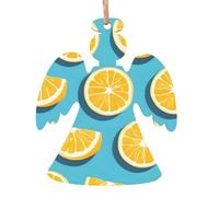 Pendentifs de Noël en bois imprimés de quartiers de citron, simples et respectueux de l'environnement, décorations de vacances